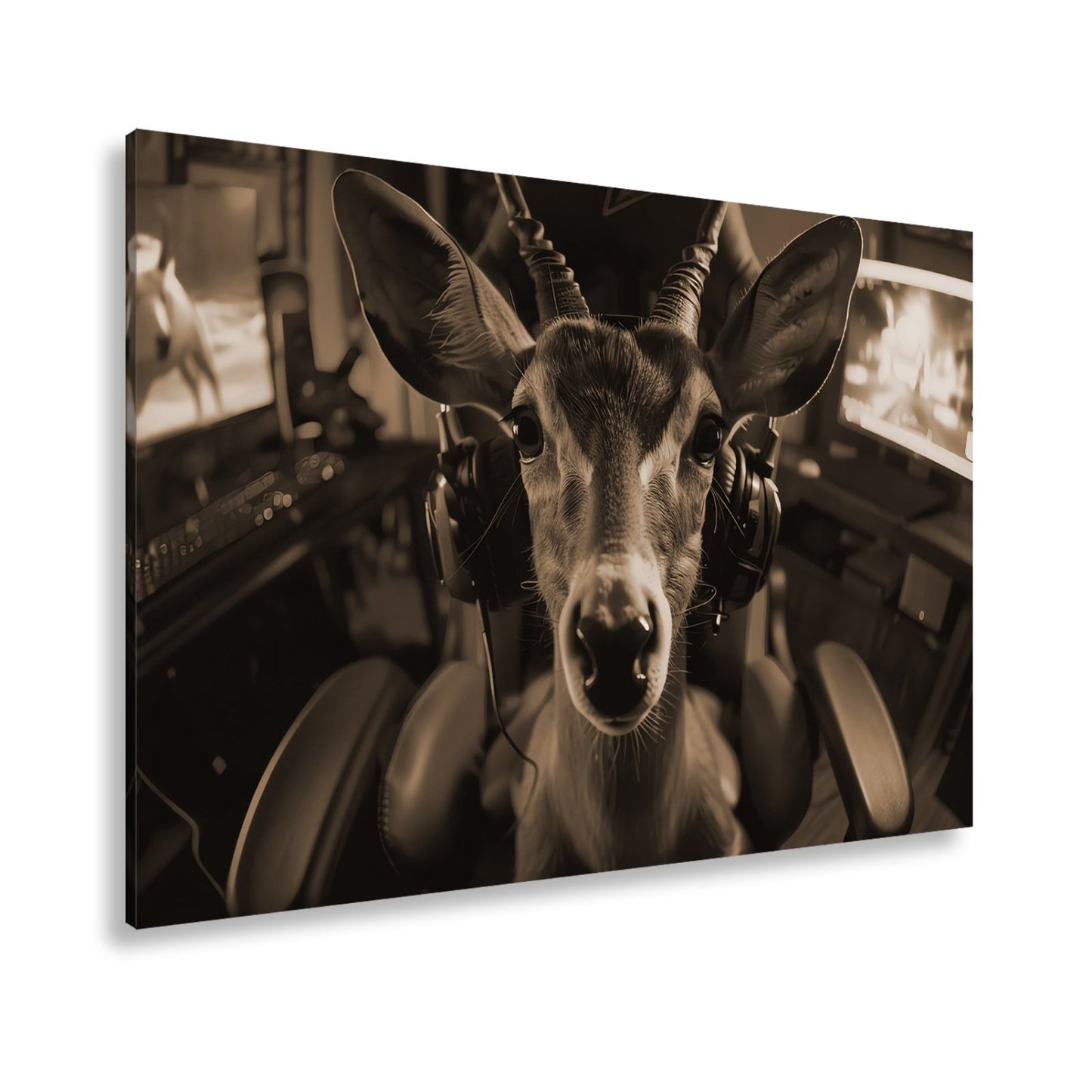 Leinwandbild Zocker - Antilope – wild im Spiel, klug im Kopf. - deyoli