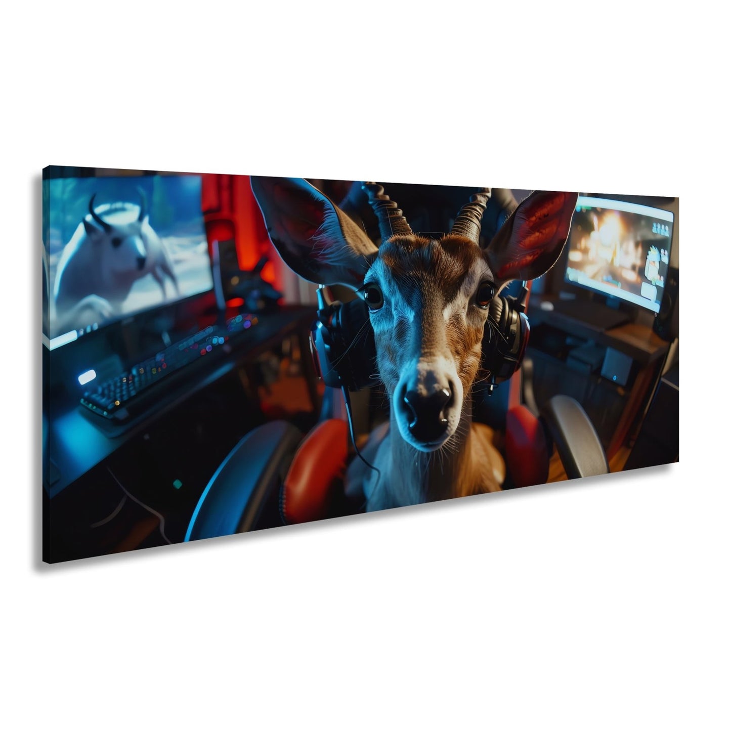 Leinwandbild Zocker - Antilope – wild im Spiel, klug im Kopf. - deyoli