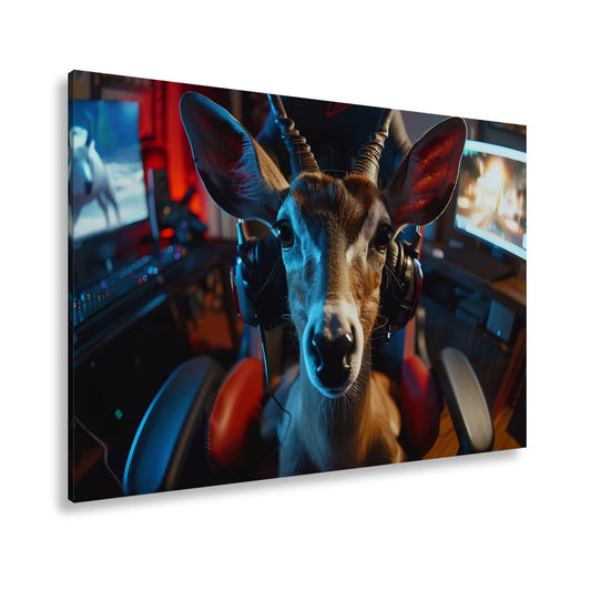 Leinwandbild Zocker - Antilope – wild im Spiel, klug im Kopf. - deyoli