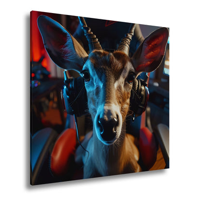 Leinwandbild Zocker - Antilope – wild im Spiel, klug im Kopf. - deyoli