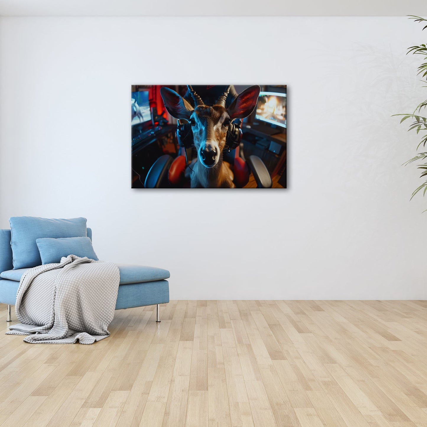 Leinwandbild Zocker - Antilope – wild im Spiel, klug im Kopf. - deyoli