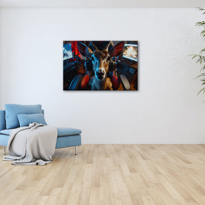 Leinwandbild Zocker - Antilope – wild im Spiel, klug im Kopf. - deyoli