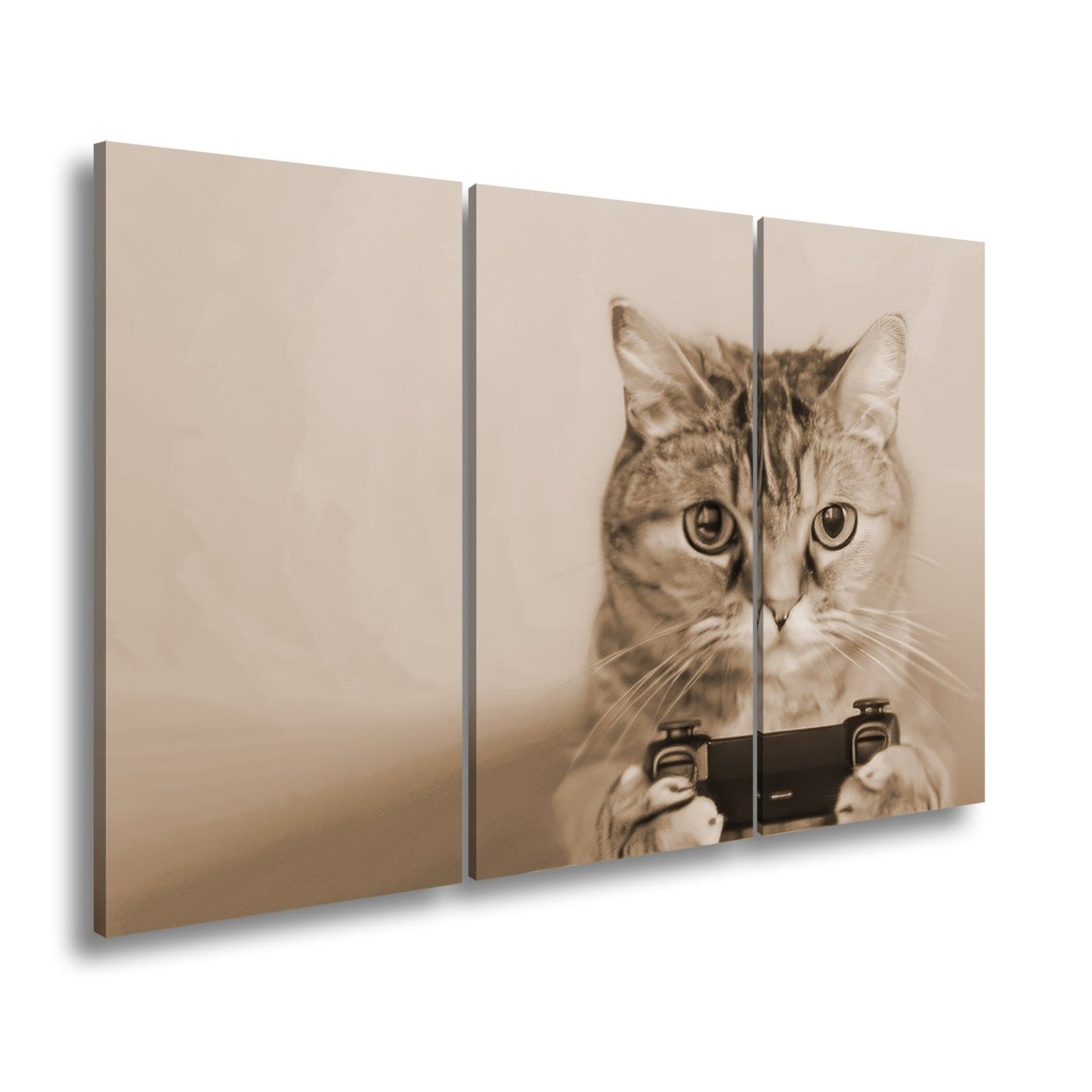Leinwandbild Zockerkatze im Neonlicht – bereit für das nächste Level. - deyoli