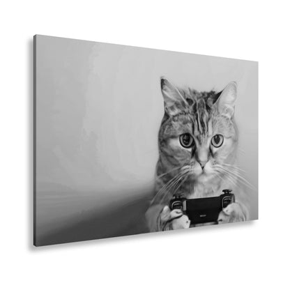 Leinwandbild Zockerkatze im Neonlicht – bereit für das nächste Level. - deyoli