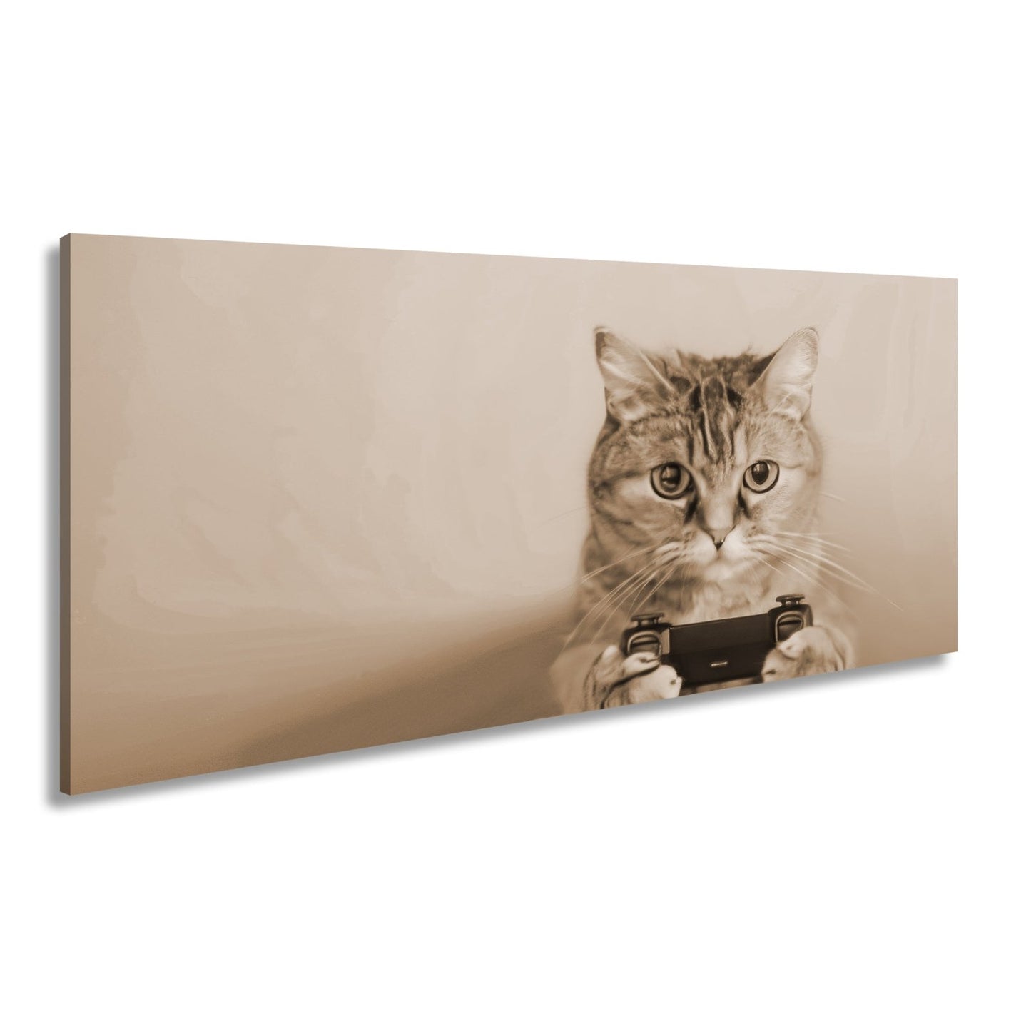 Leinwandbild Zockerkatze im Neonlicht – bereit für das nächste Level. - deyoli