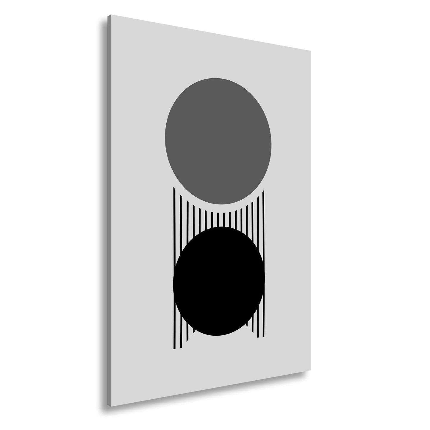 Leinwandbild Zwei Kreise verbunden durch Linien – minimalistische Balance - deyoli