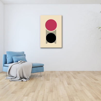 Leinwandbild Zwei Kreise verbunden durch Linien – minimalistische Balance - deyoli