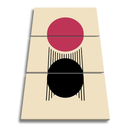 Leinwandbild Zwei Kreise verbunden durch Linien – minimalistische Balance - deyoli