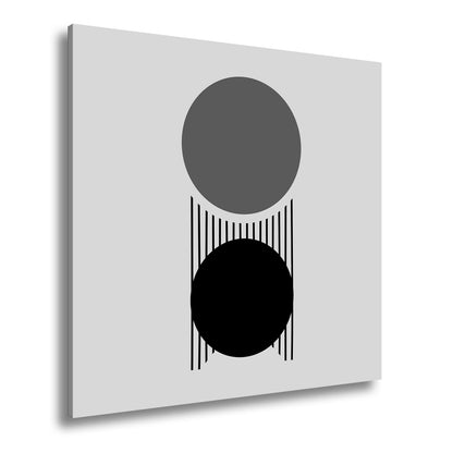 Leinwandbild Zwei Kreise verbunden durch Linien – minimalistische Balance - deyoli