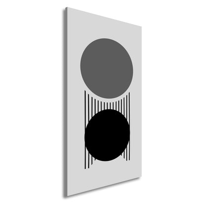 Leinwandbild Zwei Kreise verbunden durch Linien – minimalistische Balance - deyoli