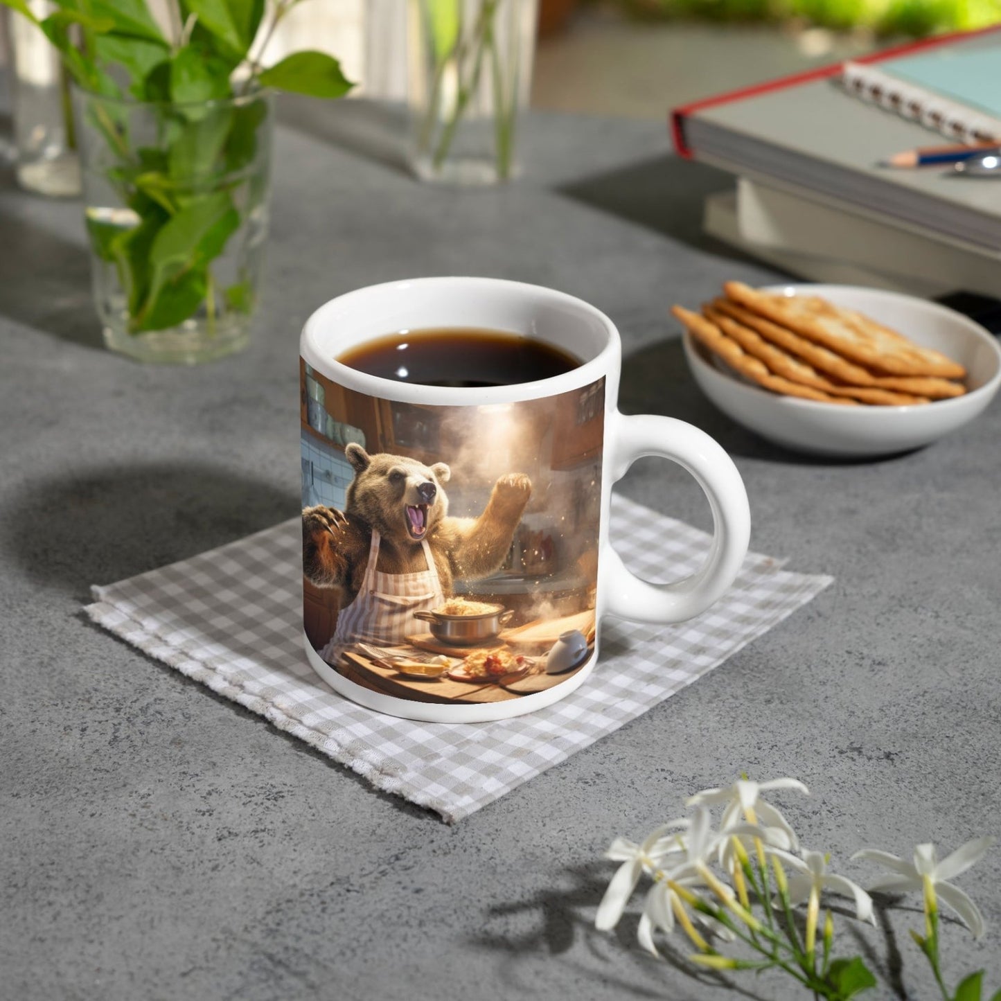 Motivtasse Bärenstarker Koch – Chaos trifft Kulinarik mit Brüllfaktor. - deyoli