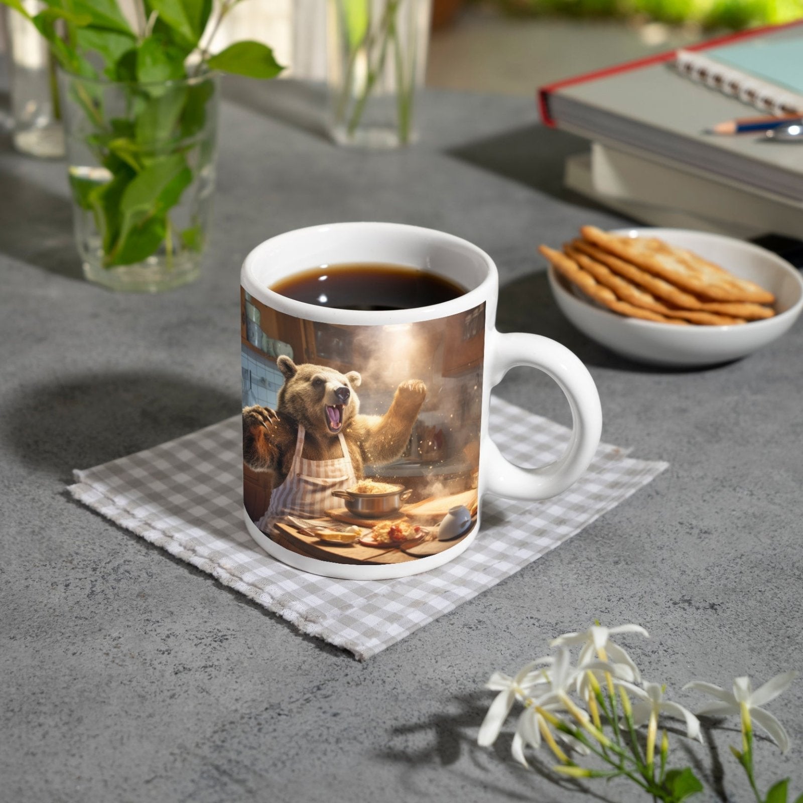 Motivtasse Bärenstarker Koch – Chaos trifft Kulinarik mit Brüllfaktor. - deyoli