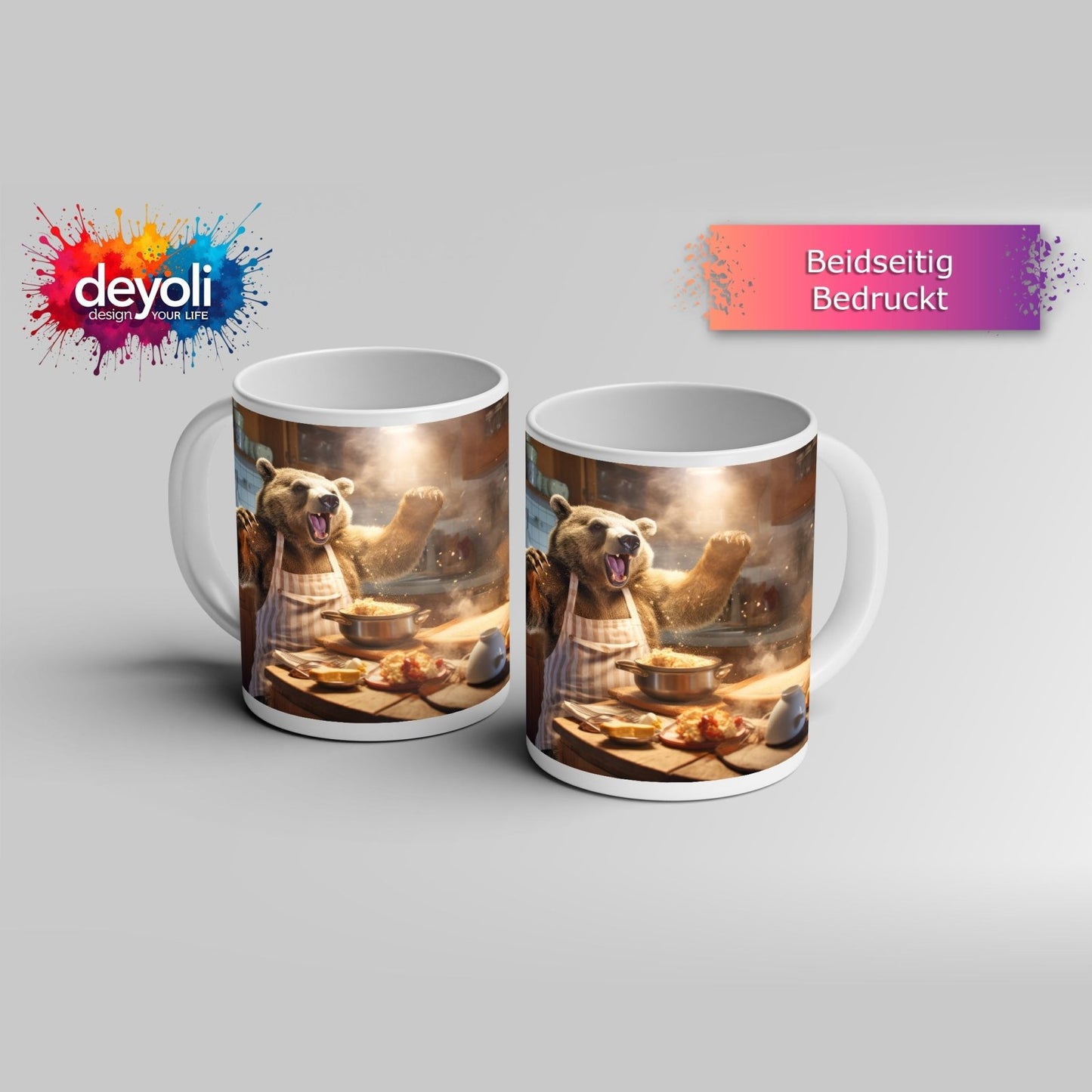 Motivtasse Bärenstarker Koch – Chaos trifft Kulinarik mit Brüllfaktor. - deyoli
