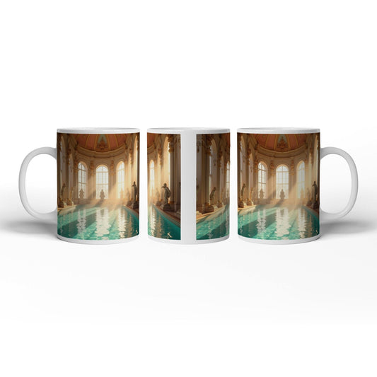 Motivtasse Barocke Badeträume – Sonnenstrahlen tanzen auf dem Wasser. - deyoli