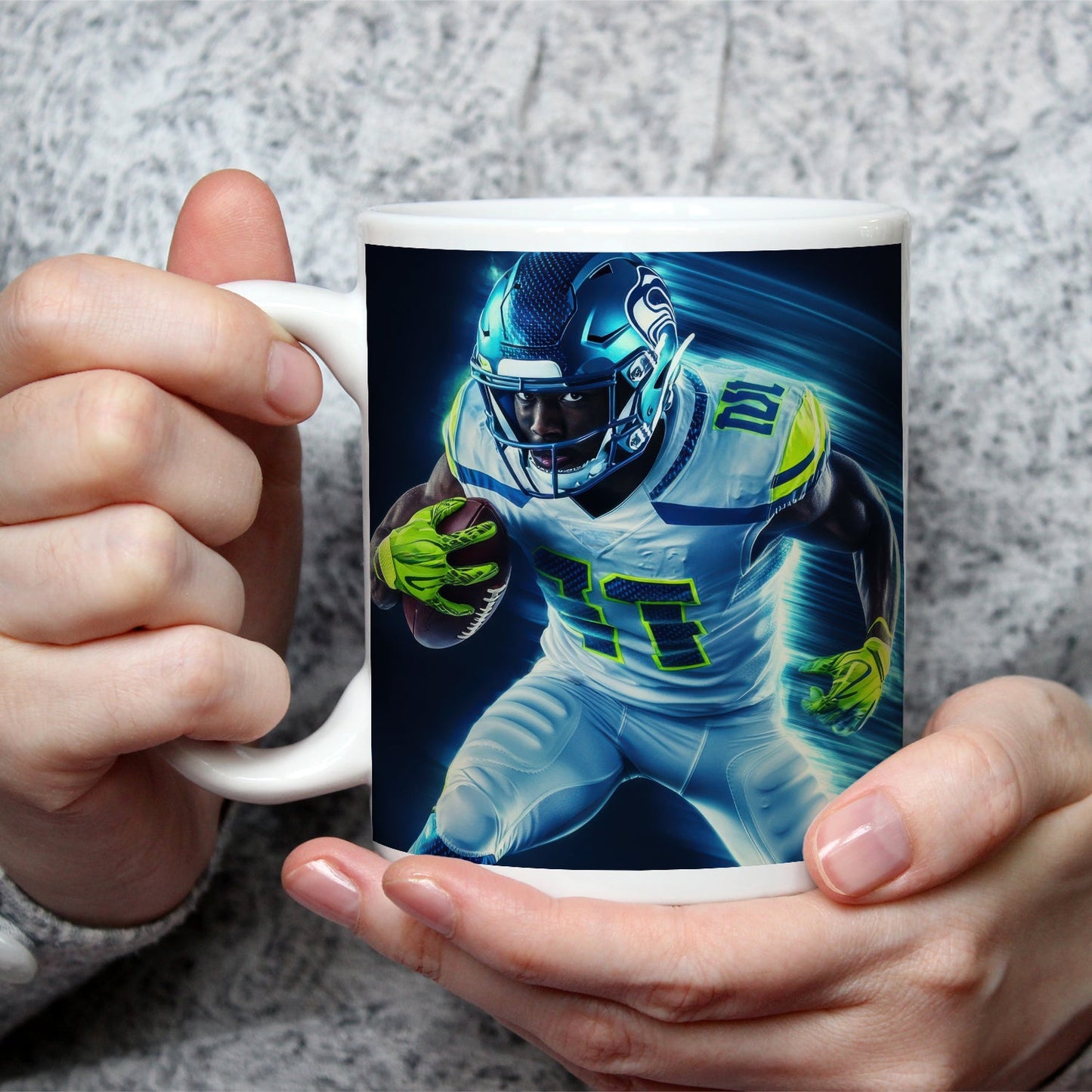 Motivtasse Blitzschnell und entschlossen – Football - Energie pur. - deyoli