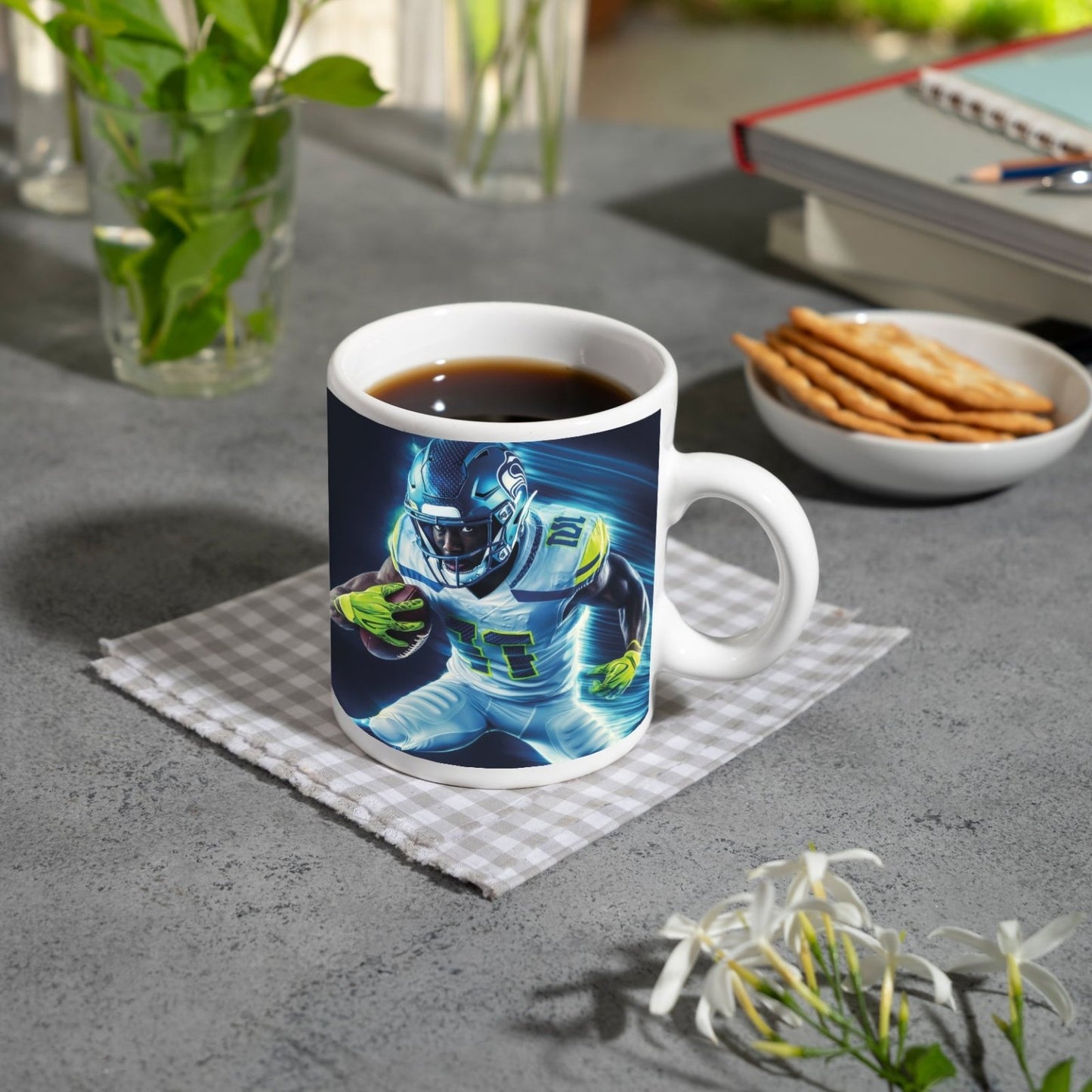 Motivtasse Blitzschnell und entschlossen – Football - Energie pur. - deyoli