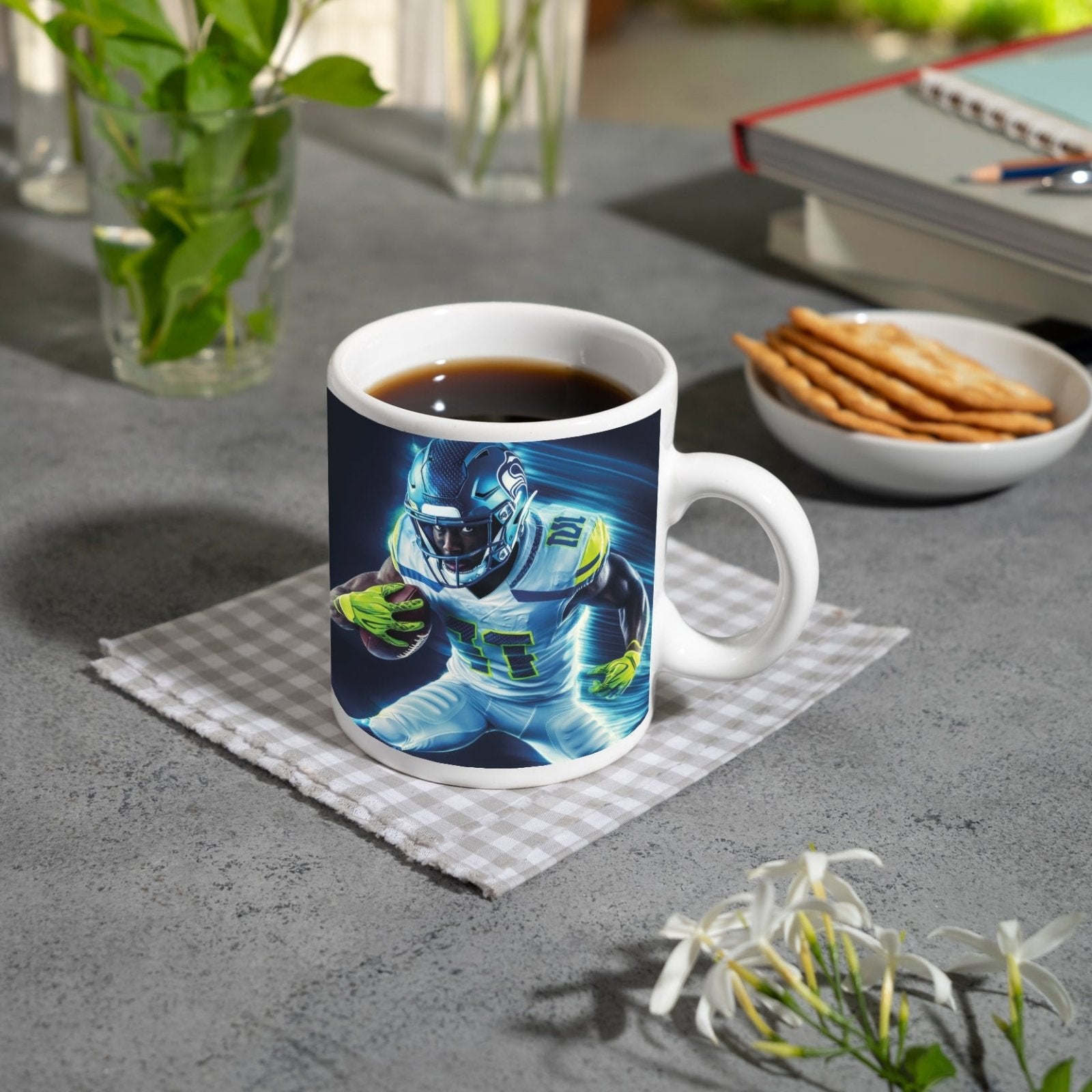 Motivtasse Blitzschnell und entschlossen – Football - Energie pur. - deyoli