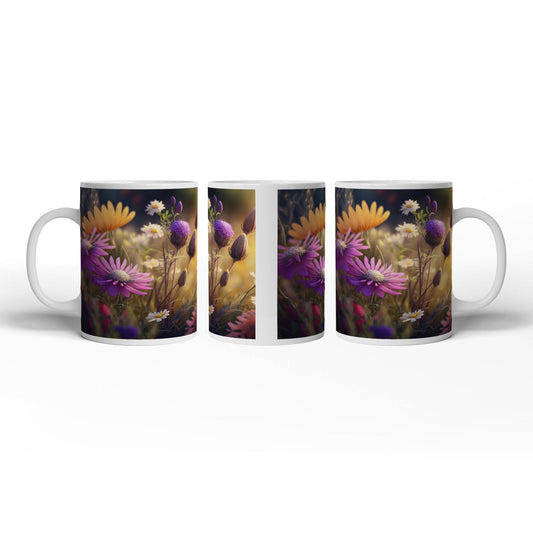 Motivtasse Blüten erwachen im goldenen Hauch des frühen Morgens. - deyoli