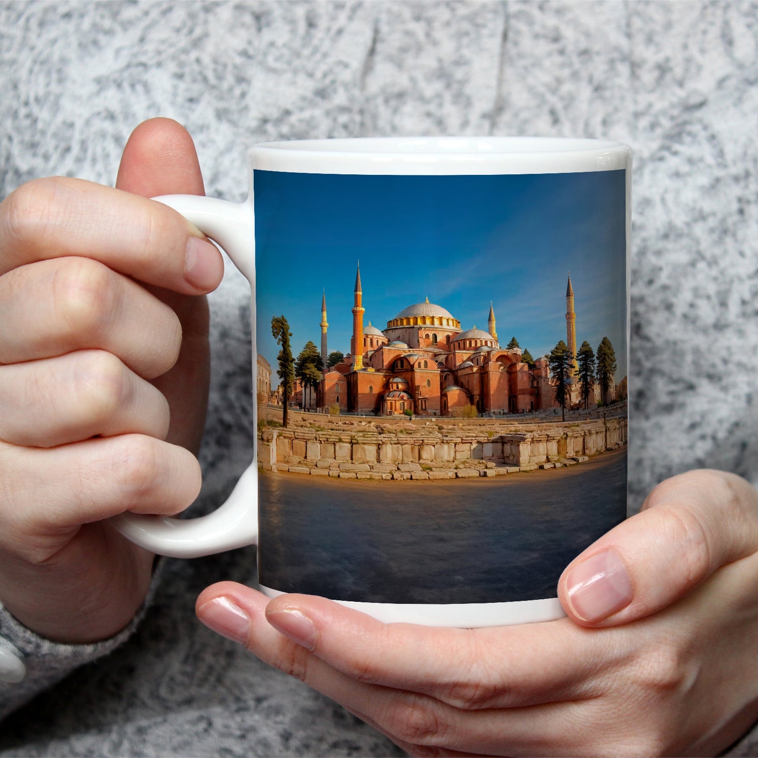 Motivtasse Byzantinische Pracht – die Hagia Sophia im Abendlicht. - deyoli