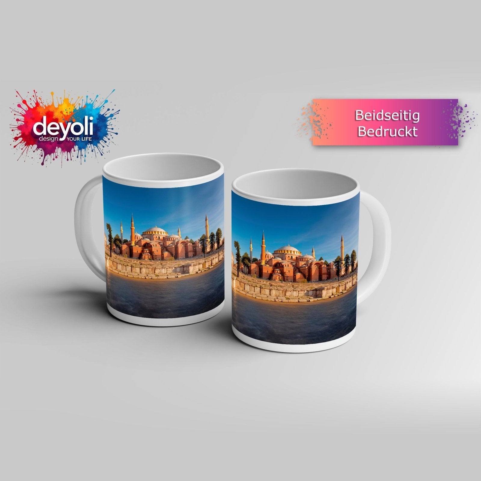 Motivtasse Byzantinische Pracht – die Hagia Sophia im Abendlicht. - deyoli