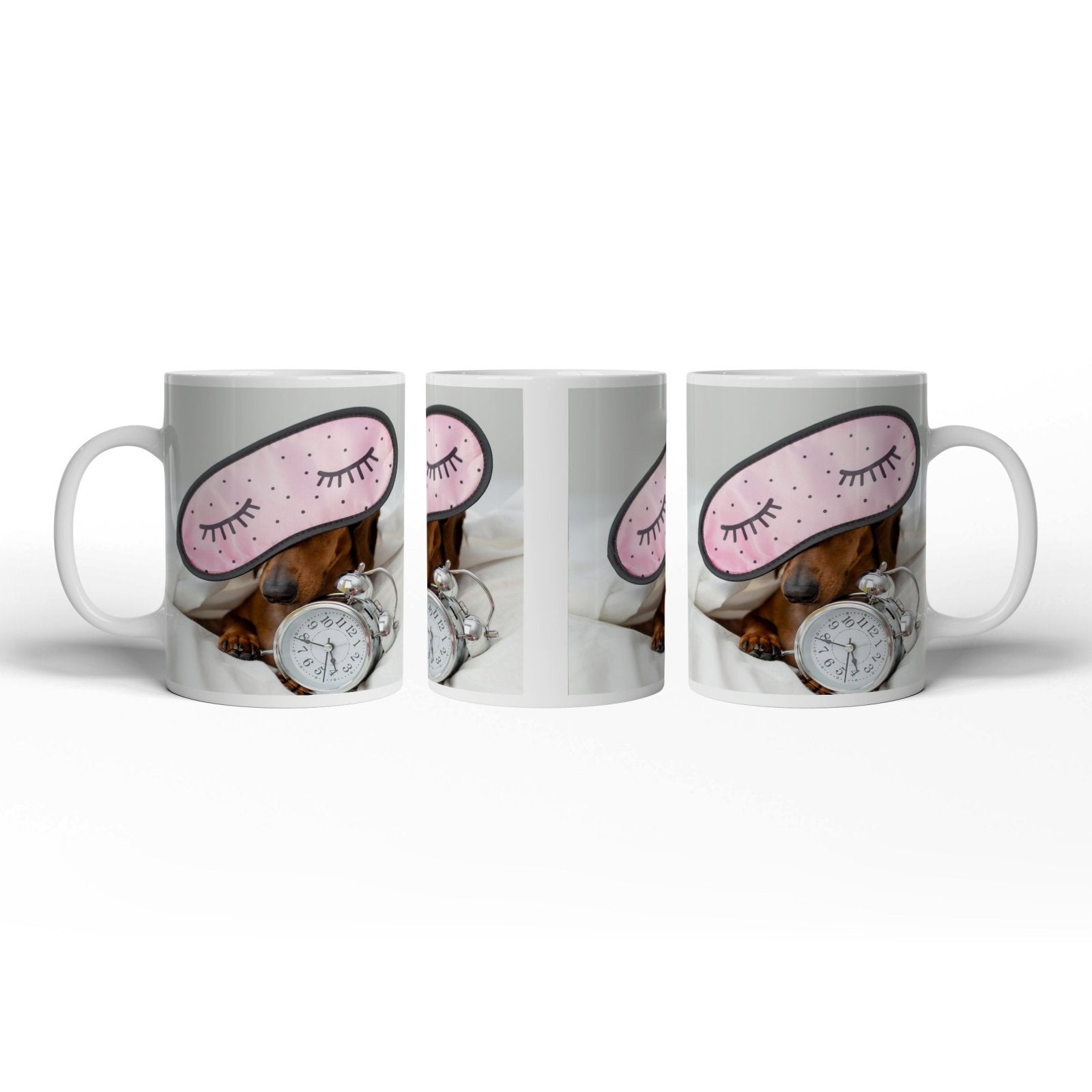 Motivtasse Dackel im Schlummer – der Wecker hat keine Chance. - deyoli