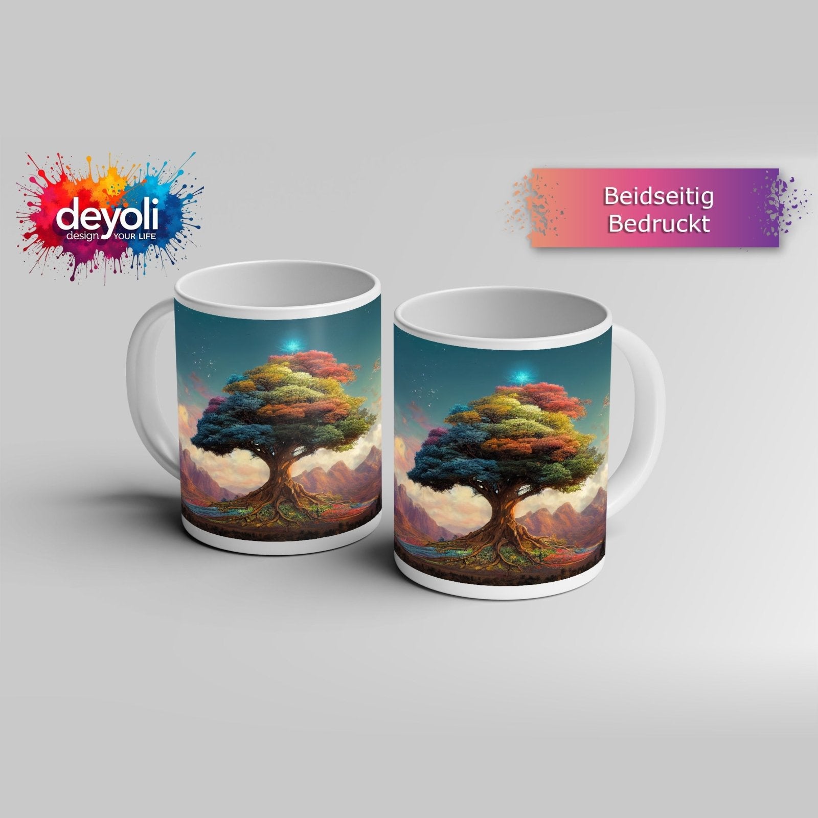 Motivtasse Der Baum der Farben – ein Märchen aus Licht und Leben. - deyoli