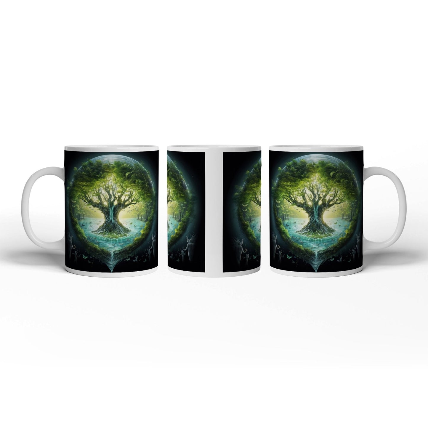 Motivtasse Der Lebensbaum strahlt in einer magischen Wasserwelt. - deyoli