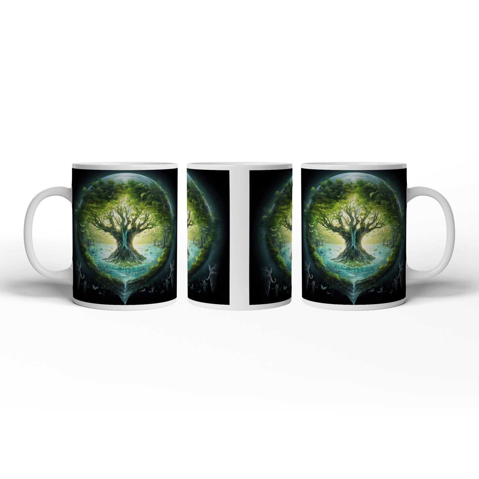 Motivtasse Der Lebensbaum strahlt in einer magischen Wasserwelt. - deyoli