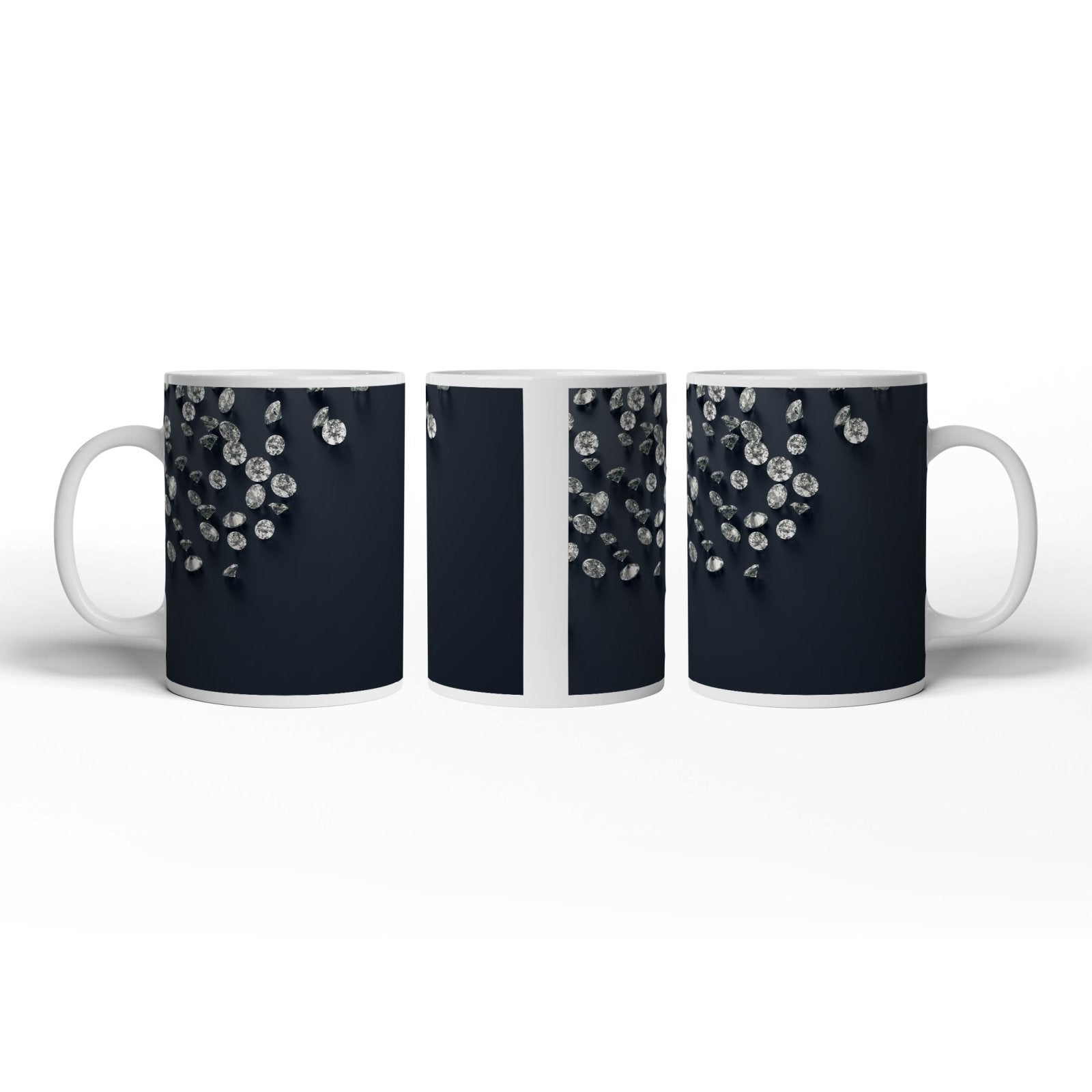 Motivtasse Diamanten auf Samt – funkelnde Stille im Raum. - deyoli