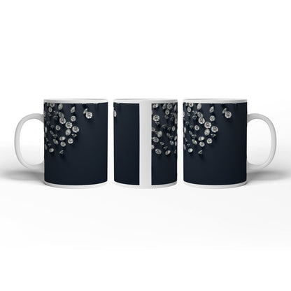 Motivtasse Diamanten auf Samt – funkelnde Stille im Raum. - deyoli