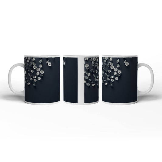 Motivtasse Diamanten auf Samt – funkelnde Stille im Raum. - deyoli