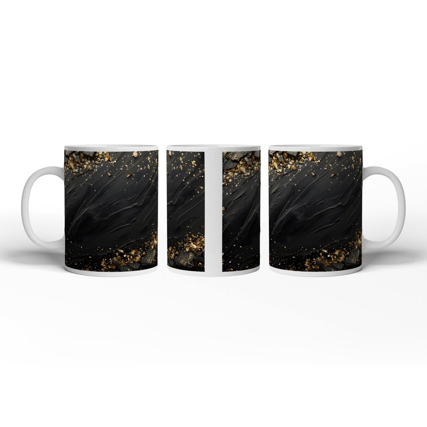 Motivtasse Dunkle Eleganz mit goldenen Splittern gekrönt. - deyoli