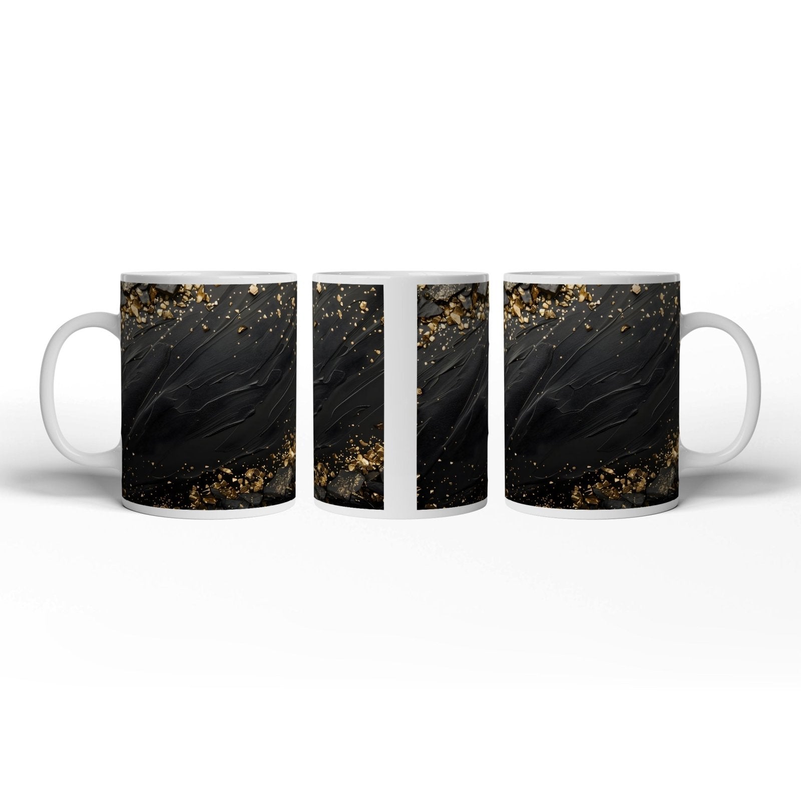 Motivtasse Dunkle Eleganz mit goldenen Splittern gekrönt. - deyoli