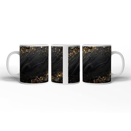 Motivtasse Dunkle Eleganz mit goldenen Splittern gekrönt. - deyoli