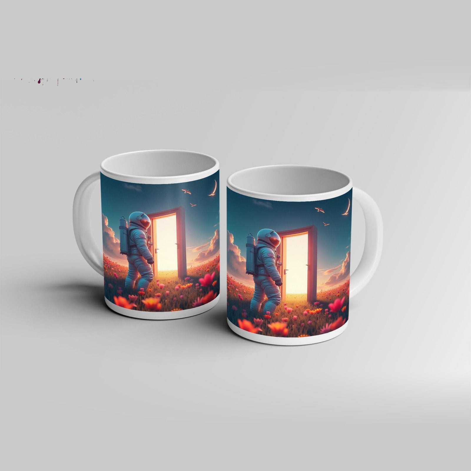 Motivtasse Ein Astronaut betritt das Licht – Traum trifft Unendlichkeit. - deyoli