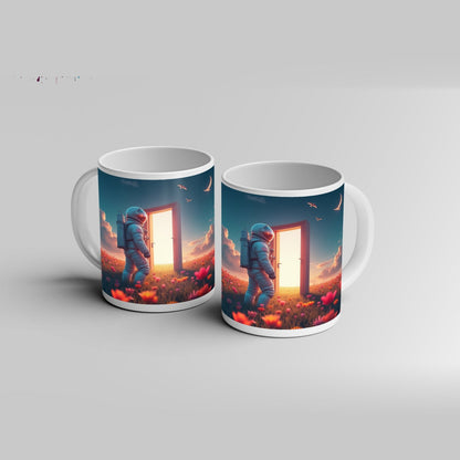 Motivtasse Ein Astronaut betritt das Licht – Traum trifft Unendlichkeit. - deyoli