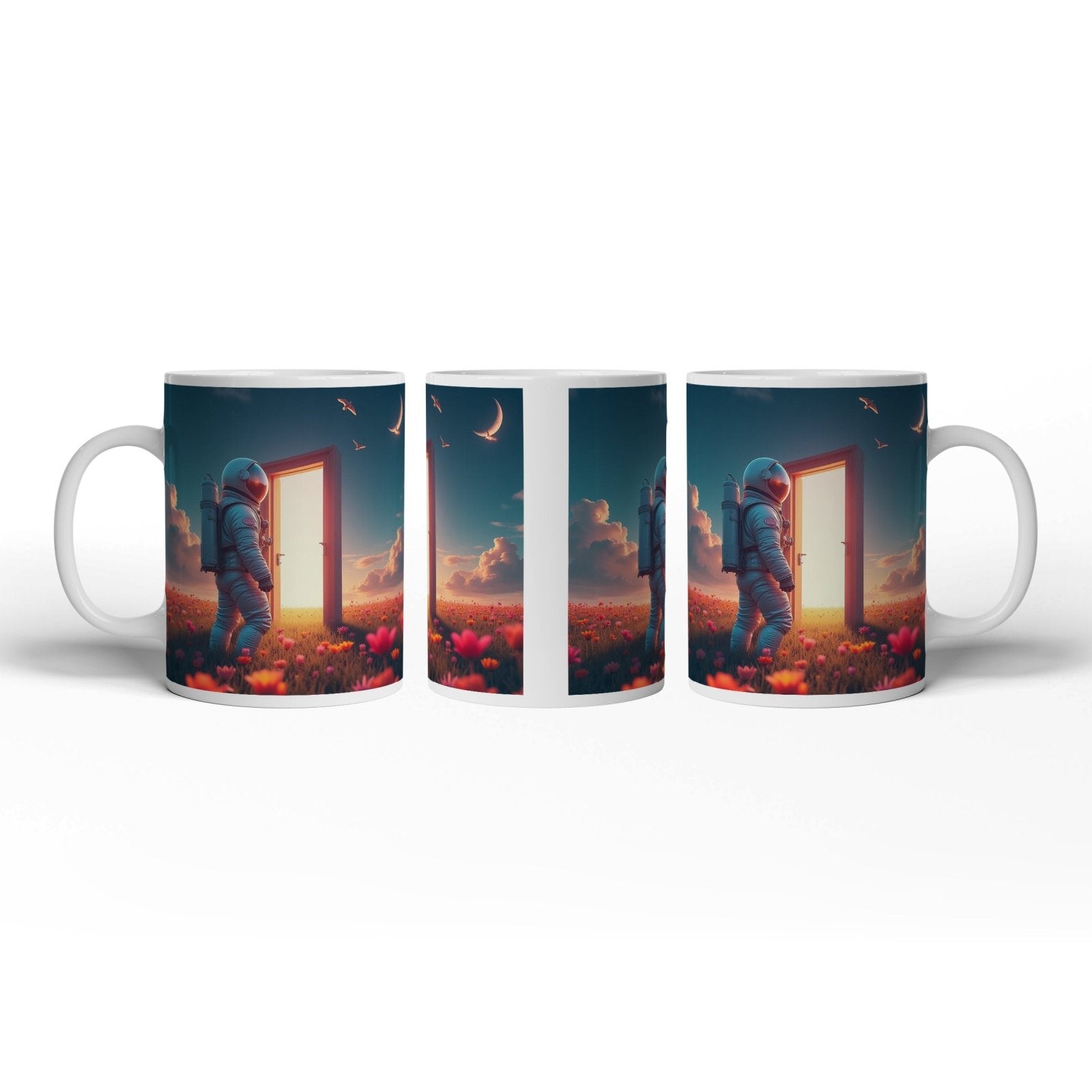 Motivtasse Ein Astronaut betritt das Licht – Traum trifft Unendlichkeit. - deyoli