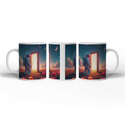 Motivtasse Ein Astronaut betritt das Licht – Traum trifft Unendlichkeit. - deyoli