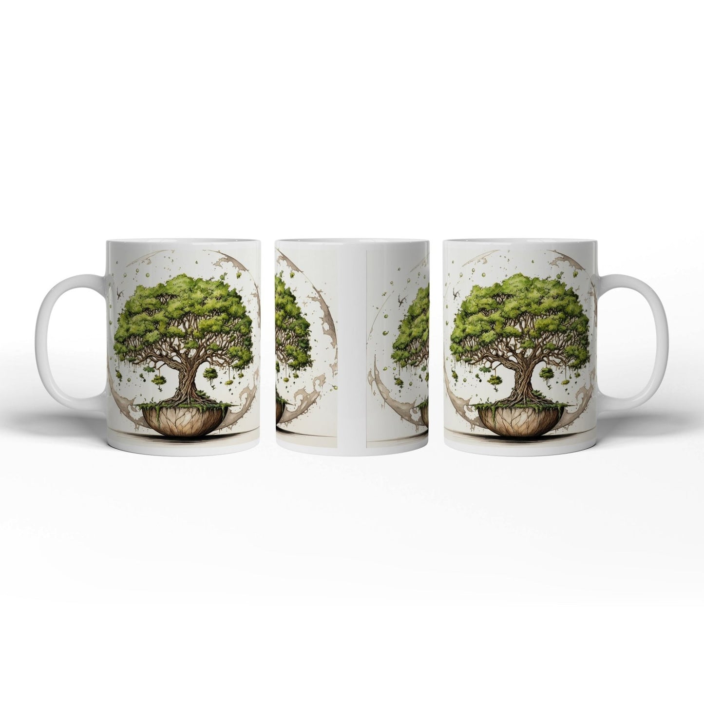 Motivtasse Ein Baum der Welten schwebt in stiller Balance. - deyoli