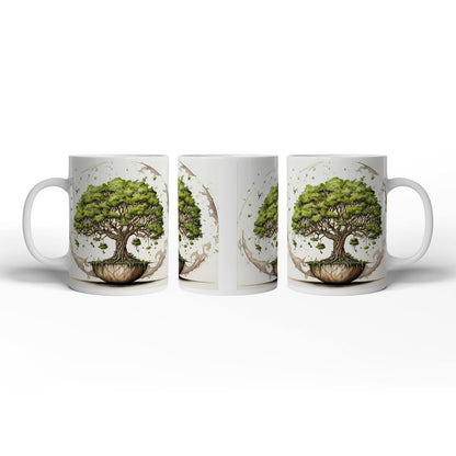 Motivtasse Ein Baum der Welten schwebt in stiller Balance. - deyoli