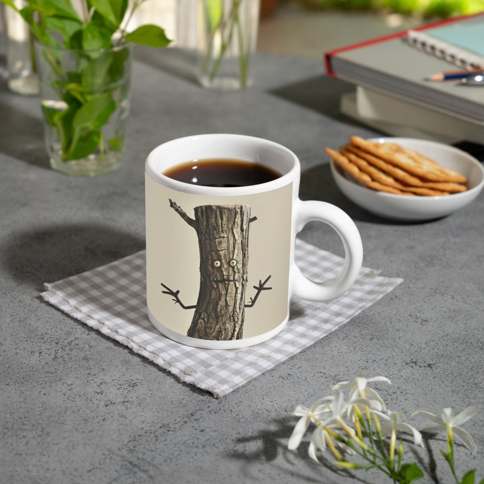 Motivtasse Ein Baumstamm mit Charme – Natur trifft auf Humor. - deyoli