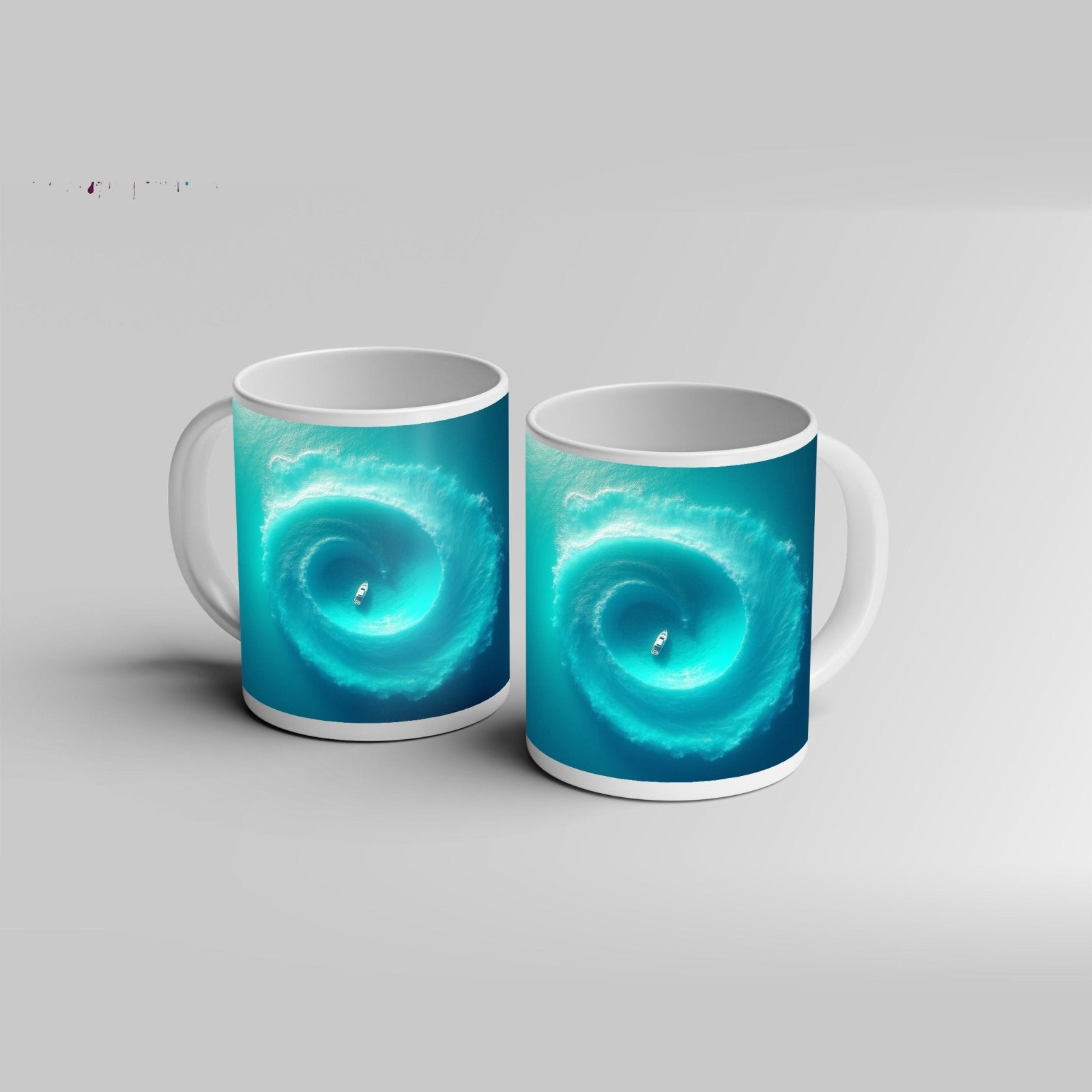 Motivtasse Ein Boot im Wirbel der Tiefe – still in der Bewegung. - deyoli