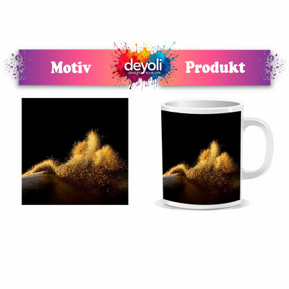 Motivtasse Ein Funkeln wie Goldwind auf nächtlicher Düne. - deyoli