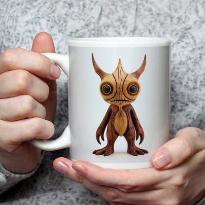 Motivtasse Ein hölzernes Wesen mit großen Augen und sanfter Seele. - deyoli