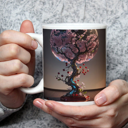 Motivtasse Ein Kirschbaum gefangen in gläserner Poesie. - deyoli