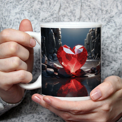 Motivtasse Ein leuchtendes Herz aus Kristall – Kraft in reiner Form. - deyoli