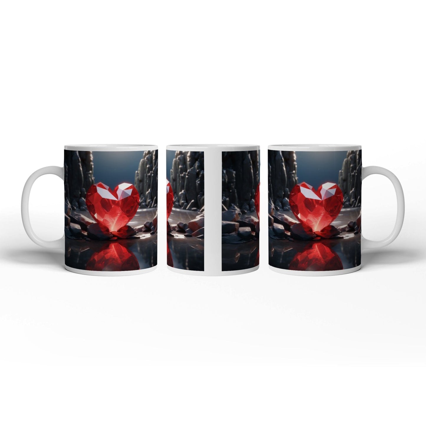 Motivtasse Ein leuchtendes Herz aus Kristall – Kraft in reiner Form. - deyoli