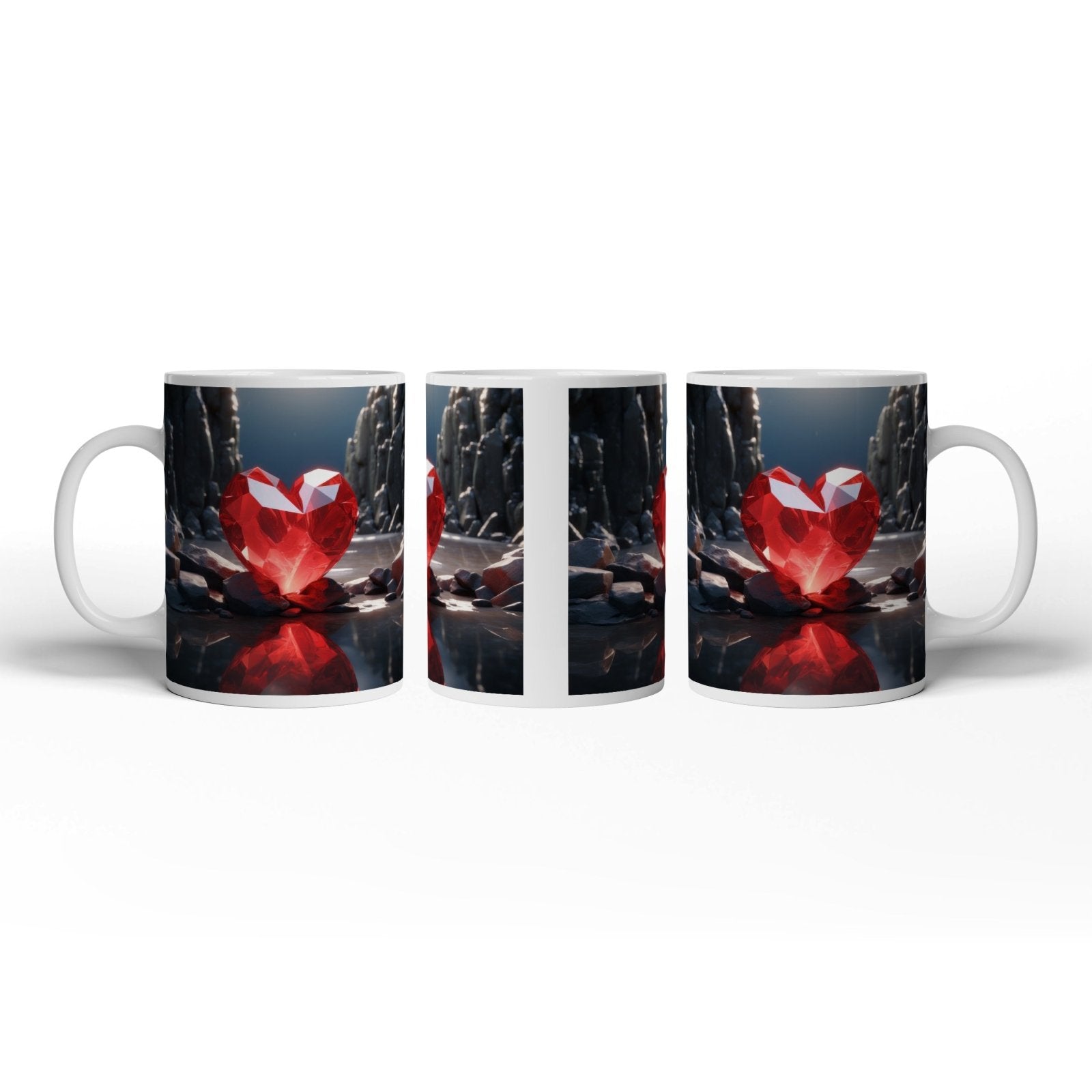 Motivtasse Ein leuchtendes Herz aus Kristall – Kraft in reiner Form. - deyoli