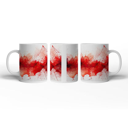 Motivtasse Ein Netz aus Rot spinnt sich wild in flüssiger Bewegung. - deyoli