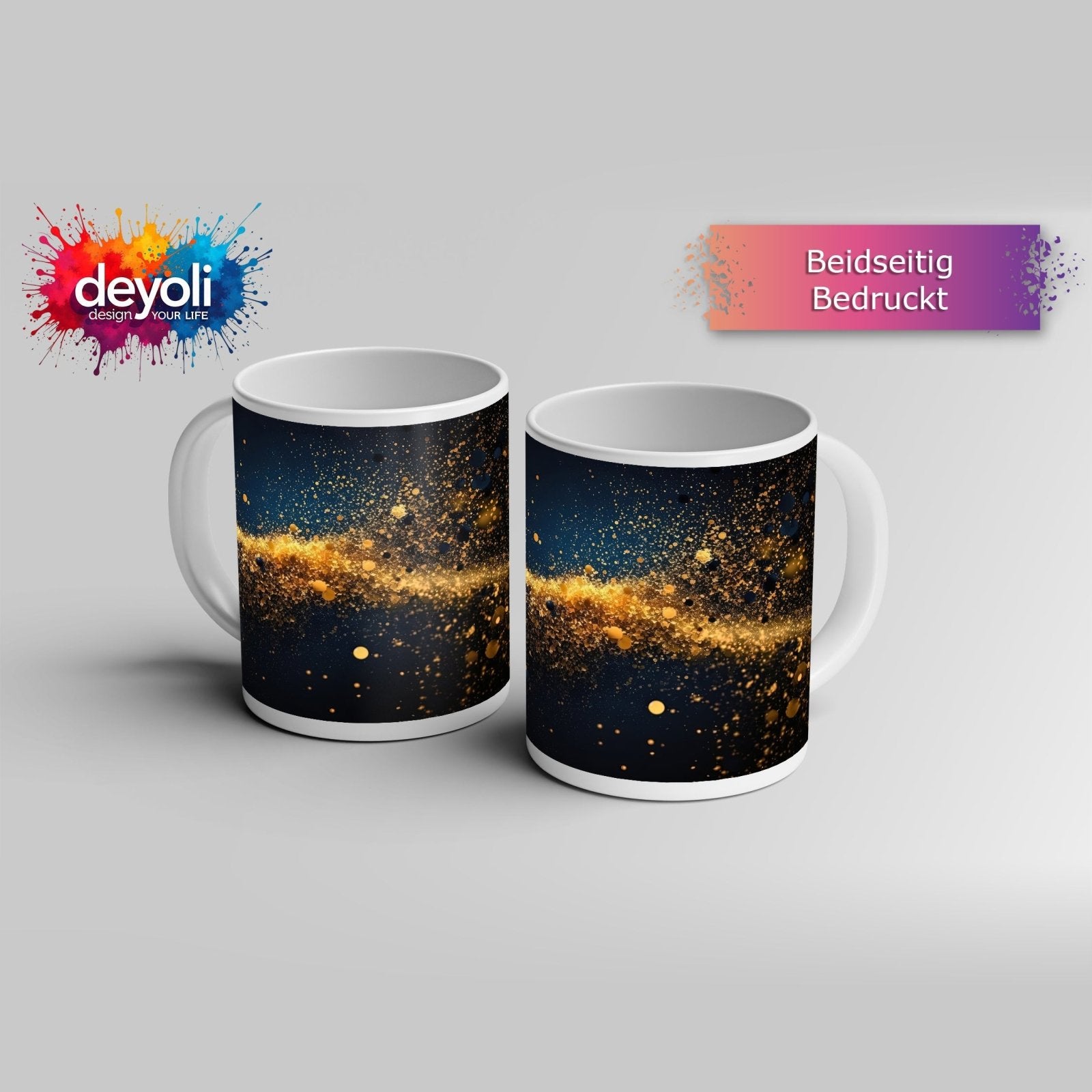 Motivtasse Ein Tanz aus Licht und Glanz im dunklen Kosmos. - deyoli